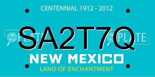 SA2T7Q New Mexico License Plate
