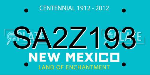 SA2Z193 New Mexico License Plate