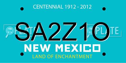 SA2Z1O New Mexico License Plate