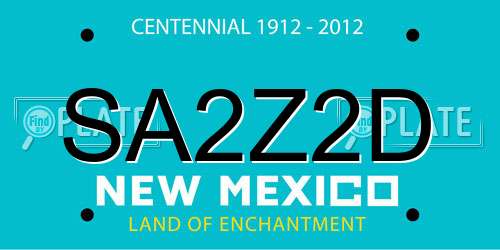 SA2Z2D New Mexico License Plate