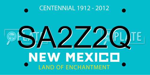 SA2Z2Q New Mexico License Plate