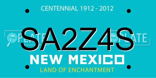 SA2Z4S New Mexico License Plate