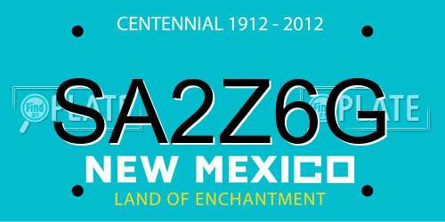 SA2Z6G New Mexico License Plate