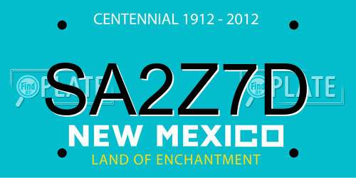 SA2Z7D New Mexico License Plate
