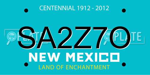 SA2Z7O New Mexico License Plate