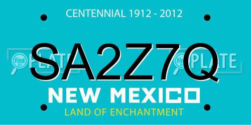 SA2Z7Q New Mexico License Plate