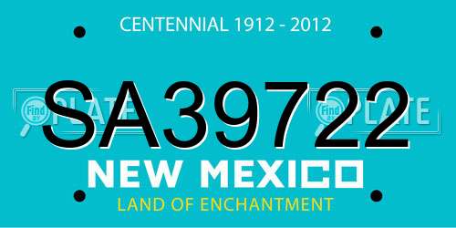 SA39722 New Mexico License Plate