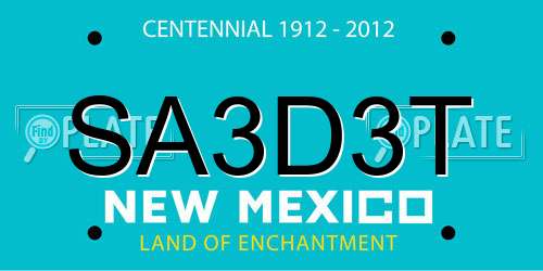 SA3D3T New Mexico License Plate