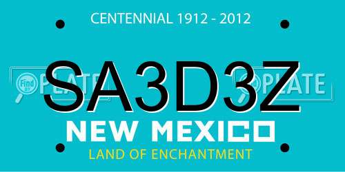 SA3D3Z New Mexico License Plate