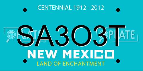SA3O3T New Mexico License Plate