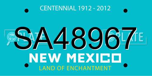SA48967 New Mexico License Plate