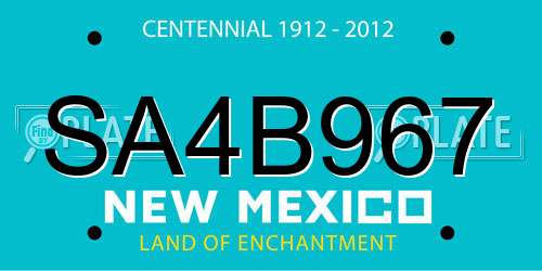 SA4B967 New Mexico License Plate