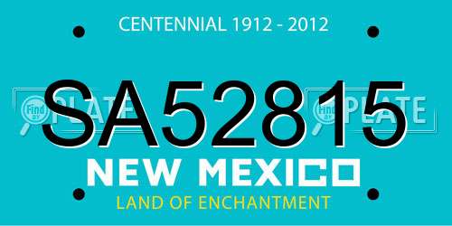 SA52815 New Mexico License Plate