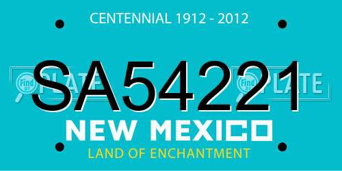 SA54221 New Mexico License Plate
