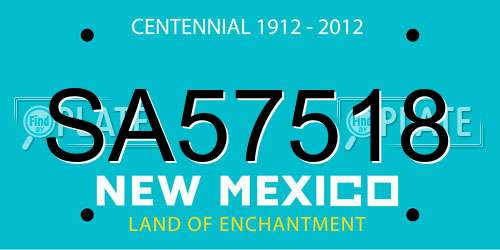 SA57518 New Mexico License Plate