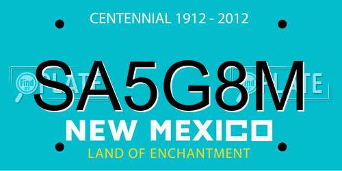 SA5G8M New Mexico License Plate