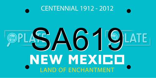 SA619 New Mexico License Plate