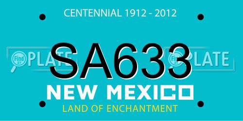 SA633 New Mexico License Plate