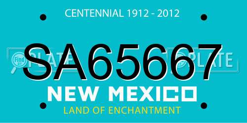 SA65667 New Mexico License Plate