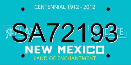 SA72193 New Mexico License Plate