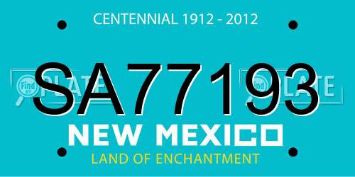 SA77193 New Mexico License Plate