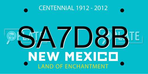 SA7D8B New Mexico License Plate