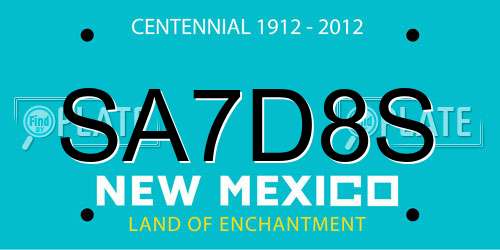 SA7D8S New Mexico License Plate