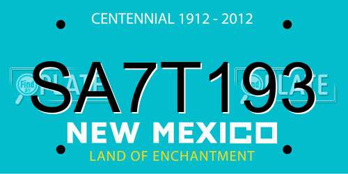 SA7T193 New Mexico License Plate