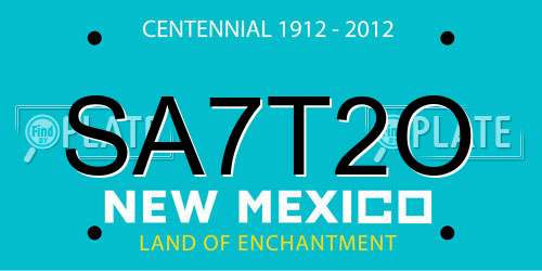 SA7T2O New Mexico License Plate