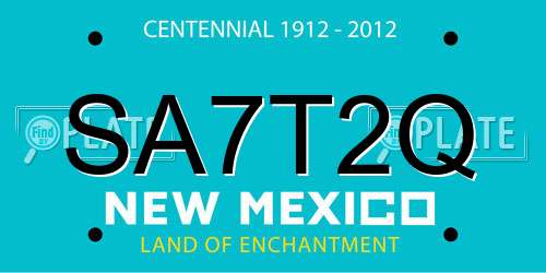 SA7T2Q New Mexico License Plate