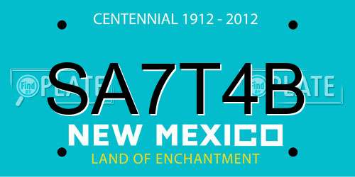 SA7T4B New Mexico License Plate