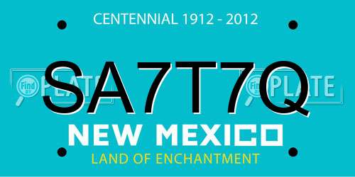 SA7T7Q New Mexico License Plate