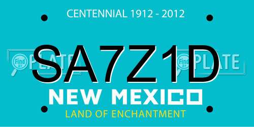 SA7Z1D New Mexico License Plate