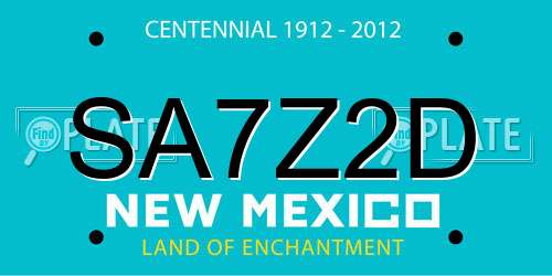 SA7Z2D New Mexico License Plate