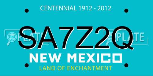 SA7Z2Q New Mexico License Plate