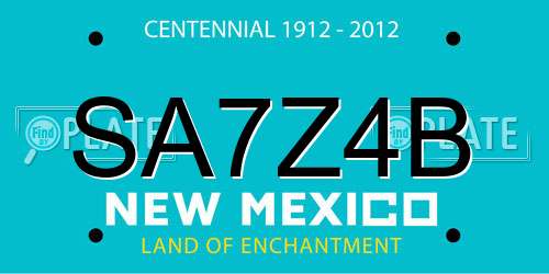 SA7Z4B New Mexico License Plate