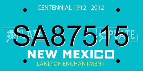 SA87515 New Mexico License Plate