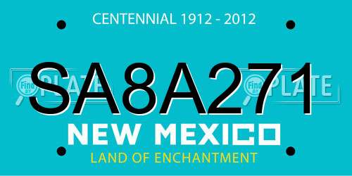 SA8A271 New Mexico License Plate