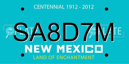 SA8D7M New Mexico License Plate