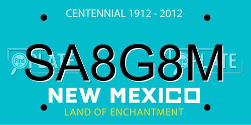 SA8G8M New Mexico License Plate
