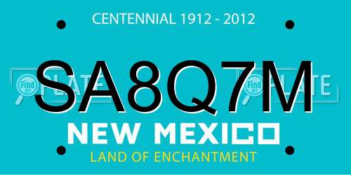 SA8Q7M New Mexico License Plate