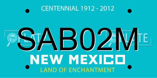 SAB02M New Mexico License Plate