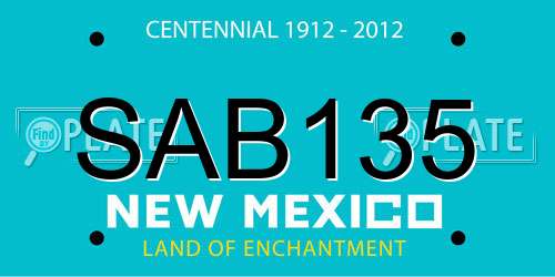 SAB135 New Mexico License Plate