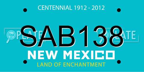 SAB138 New Mexico License Plate
