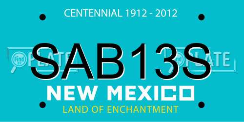 SAB13S New Mexico License Plate