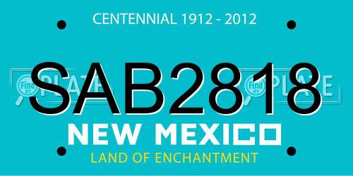 SAB2818 New Mexico License Plate