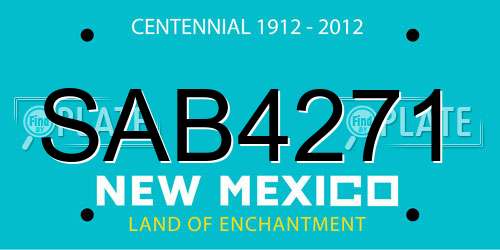 SAB4271 New Mexico License Plate