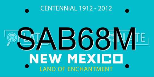 SAB68M New Mexico License Plate