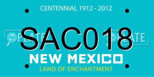 SAC018 New Mexico License Plate