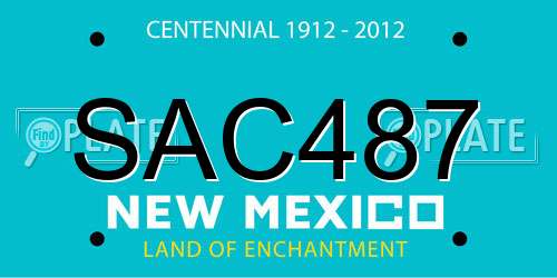 SAC487 New Mexico License Plate
